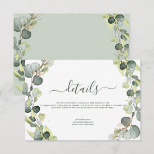 Invitation Détails du mariage Eucalyptus Vert Succulent