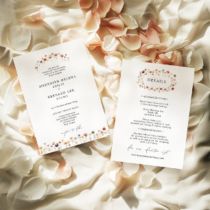 Invitation Détails du Mariage floral coloré et