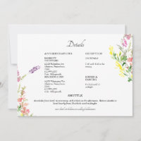 Détails du Mariage Floral Fleur sauvage coloré