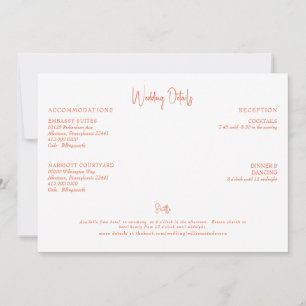 Invitation Détails du Mariage orange