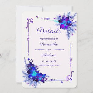 Invitation Détails du Mariage Purple Blue Orchid
