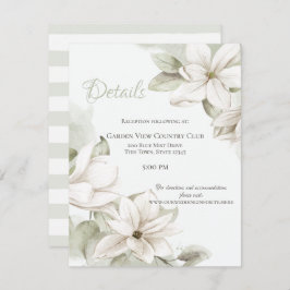 Invitation Détails du Mariage Sage and White Magnolias