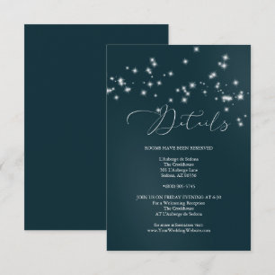 Invitation DÉTAILS DU MARIAGE Sage Green Olive Foliing