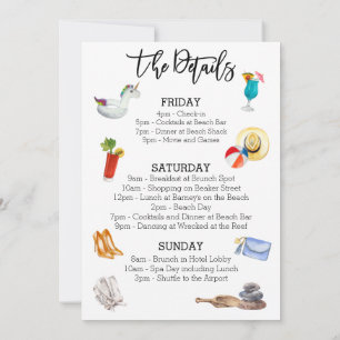 Invitation Détails du week-end en bord de mer pour l'enterrem