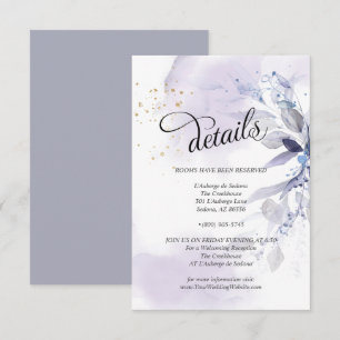 Invitation Détails Elégant violet Aquarelle Foliing