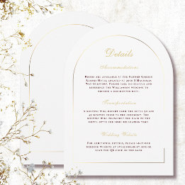 Invitation Détails élégants d'arche en or blanc et d'écriture