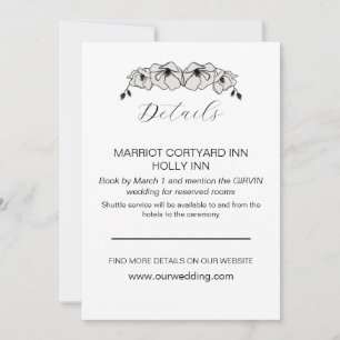 Invitation Détails minimaliste du Mariage de fleurs blanches 
