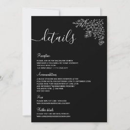 Invitation Détails minimaux de Nikah islamique floral noir et
