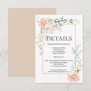 Invitation DÉTAILS Pastel Coral Ivory Floral Spray