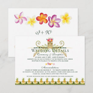 Invitation Détails sur l'élégant Mariage d'été Floral Tropica