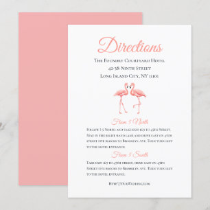 Invitation Détails tropicaux Directions Flamant rose rose Mar