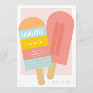 INVITATION D'ÉTÉ À UN ANNIVERSAIRE DE ENFANT POPSI