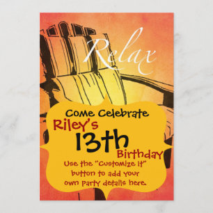 Invitation Détendez-vous Red Orange Adirondché Chaise Summer 