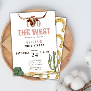 Invitation Deux à l'Ouest Pink Western Rodeo 2e Anniversaire