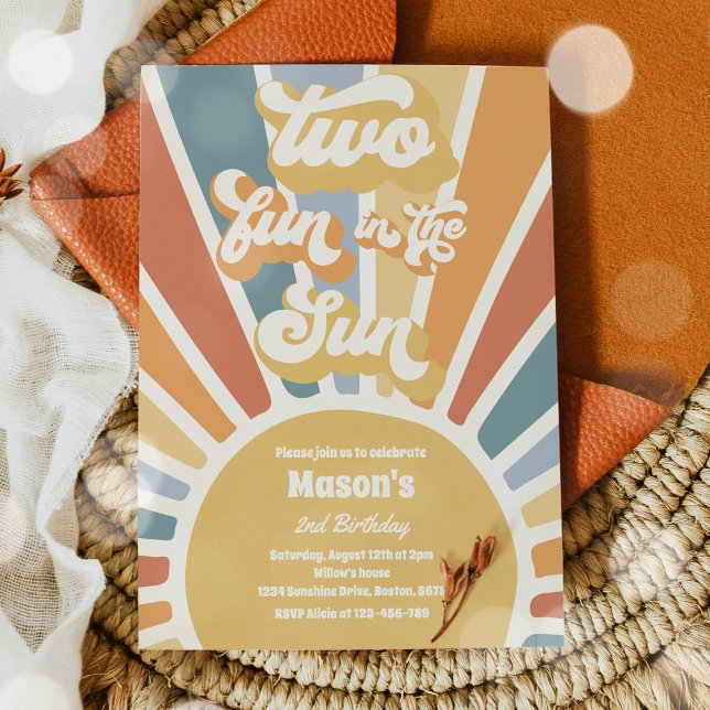 Invitation Deux Amusement Au Soleil Sunshine 2e Anniversaire (Créateur téléchargé)