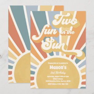 Invitation Deux Amusement Au Soleil Sunshine 2e Anniversaire