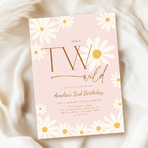 Invitation DEUX Anniversaire Fleur de Pissenlit Floral 2 ans