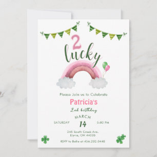 Invitation Deux ans d'anniversaire chanceux