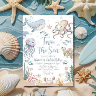 Invitation Deux ans dans la mer les animaux de l'océan 2e ann
