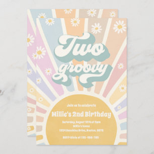 Invitation Deux Boho Super Sunshine Daisy 2e fête d'anniversa