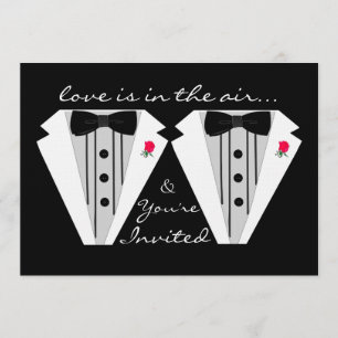 Invitation Deux Chambres Gay-Mariage-Tuxedo