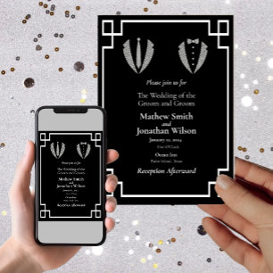 Invitation Deux chambres Gay Tuxedo Mariage