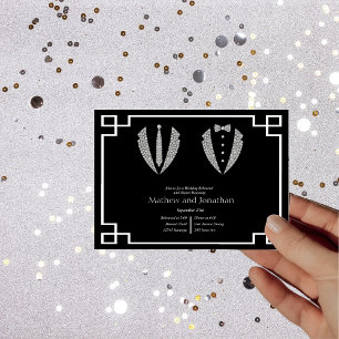 Invitation Deux Chambres Gay Tuxedo Mariage Répétition