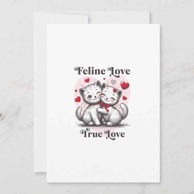 Invitation Deux chats amoureux : le passage à tabac et le pas (Devant)