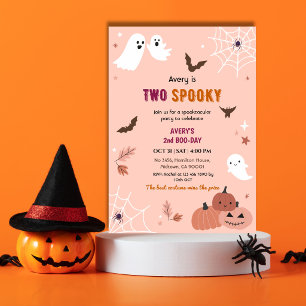 Invitation Deux chauves-souris fantômes de pêche Halloween ef