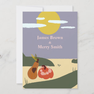 Invitation Deux Citrouilles Mariage Sun de plage
