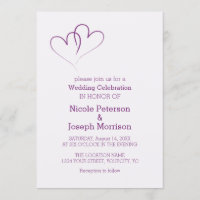 Deux coeurs pourpres entrelacés