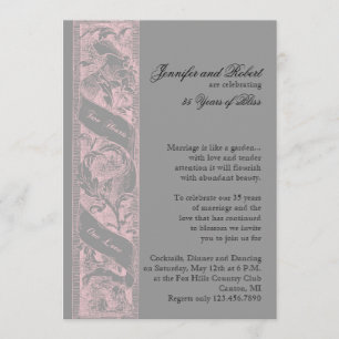 Invitation Deux cœurs un amour Mariage Anniversaire de mariag