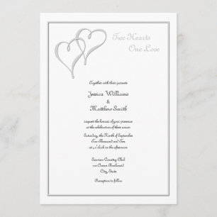 Invitation Deux coeurs, un mariage d'amour