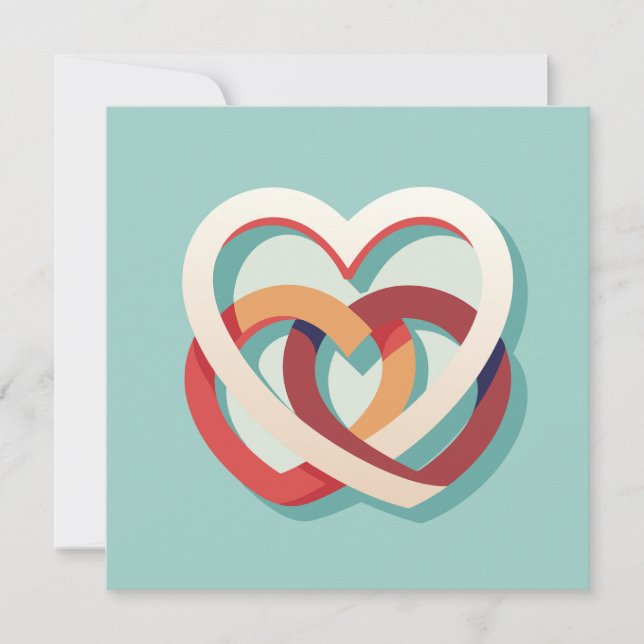 Invitation Deux coeurs unis (Devant)