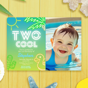Invitation Deux Cool 2e anniversaire avec photo