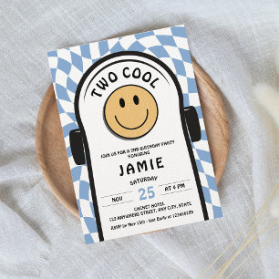 Invitation Deux Cool Retro Skateboard 2e anniversaire