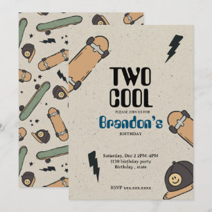 Invitation Deux Cool Skateboard Anniversaire