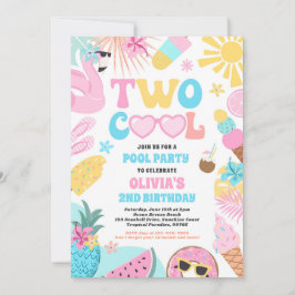 Invitation Deux Cool Tropical Summer Beach 2e fête d'annivers