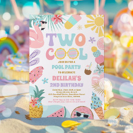 Invitation Deux Cool Tropical Summer Beach 2e fête d'annivers