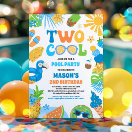 Invitation Deux Cool Tropical Summer Beach 2e fête d'annivers
