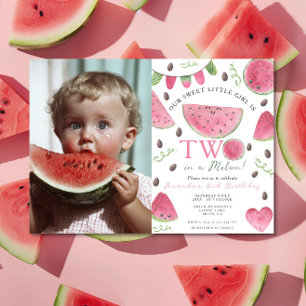 Invitation Deux dans un melon Mignon Fille au melon d'eau 2èm