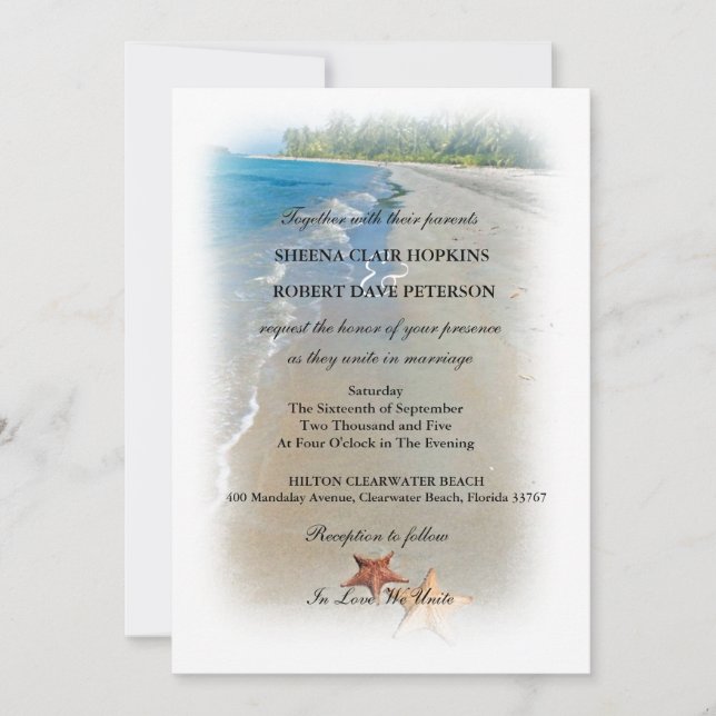 Invitation Deux d'entre nous| Mariage d'amoureux de l'océan (Devant)