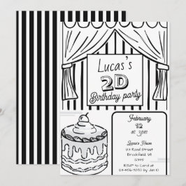 Invitation Deux Dimensions De Style Bande Dessinée Anniversai
