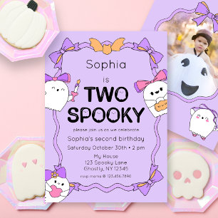 Invitation Deux Éffrayant Halloween 2e Anniversaire Photo Inv