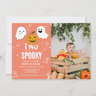 Invitation Deux éffrayant Halloween fête de premier anniversa