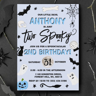 Invitation Deux Éffrayants ! Boys Halloween 2e anniversaire