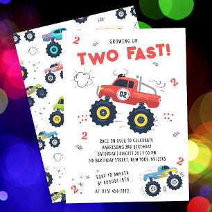 Invitation Deux enfants rapides pour un 2ème anniversaire Cam
