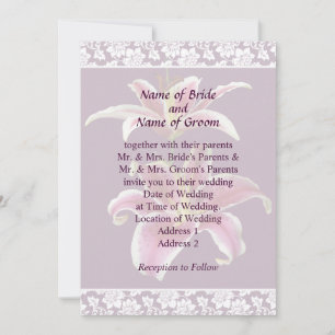 Invitation Deux ensembles d'invitations de mariage aux lys St