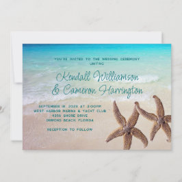 Invitation Deux étoiles de mer Mariage côtier des mers tropic