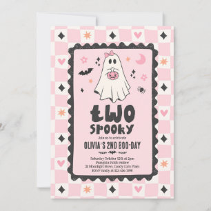 Invitation Deux fantômes de filles effrayantes d'Halloween po